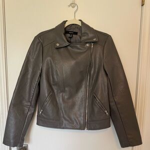 Forever 21 Charcoal Leather Jacket